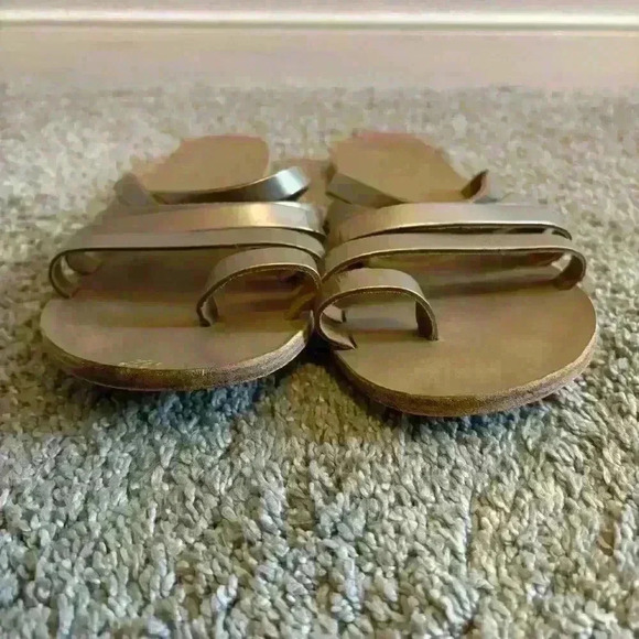 Ancient Greek Sandals Slides Strappy Gold Size 40 Light Gold - Picture 4 of 8